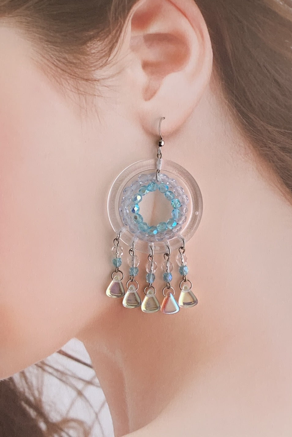 skygray様 オーロラプルームアゲート ピアス skygray様 オーロラ