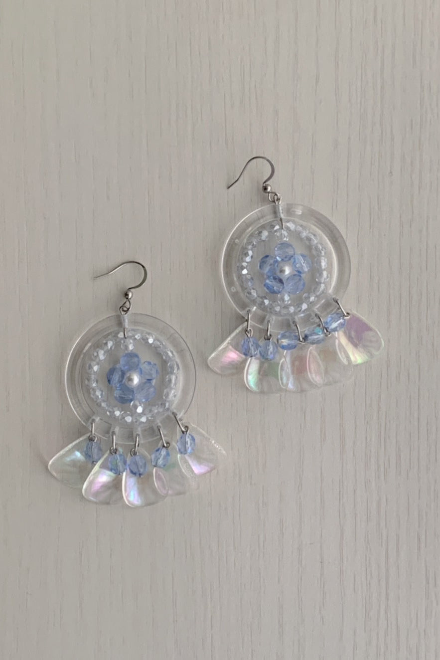 ブルーフラワーペタルピアス・イヤリング