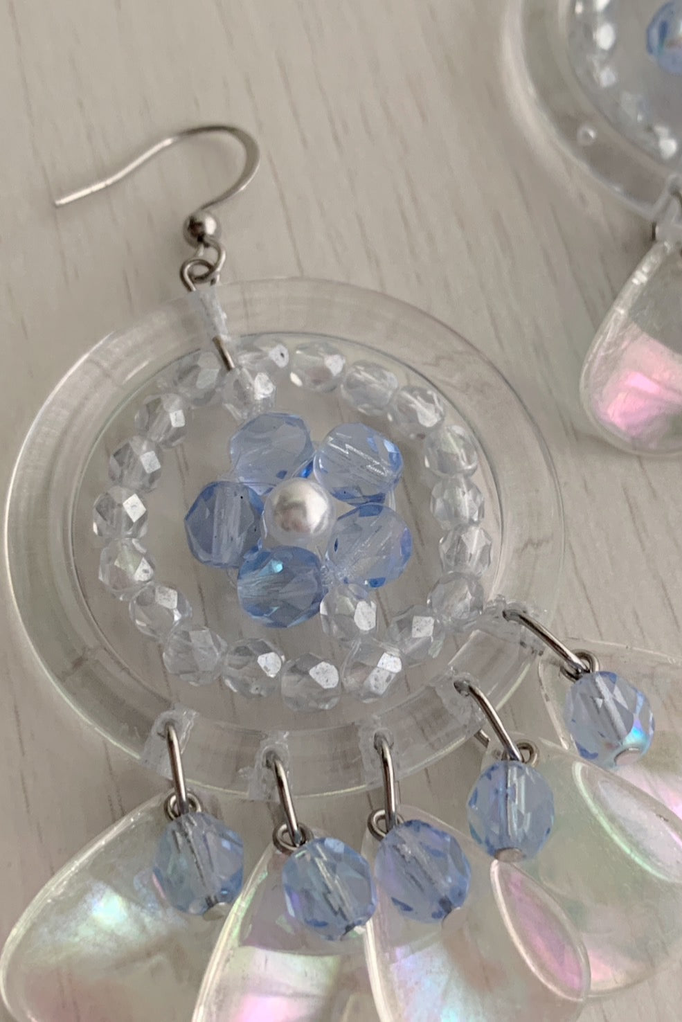 ブルーフラワーペタルピアス・イヤリング