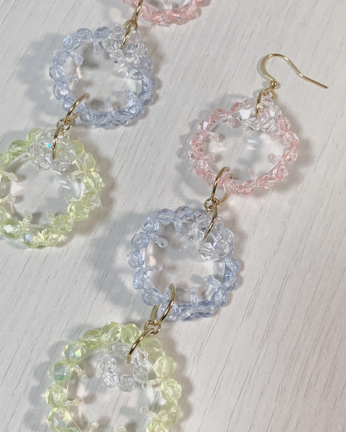 クリアフラワーサークルピアス・イヤリング