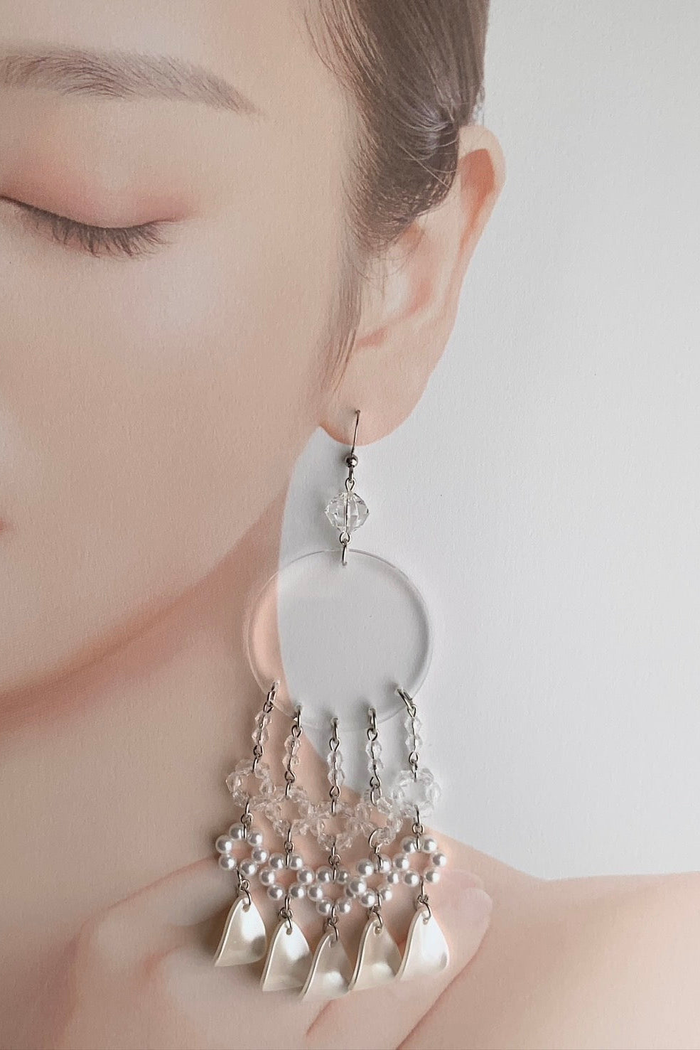 フラワーコンビパールペタルピアス・イヤリング