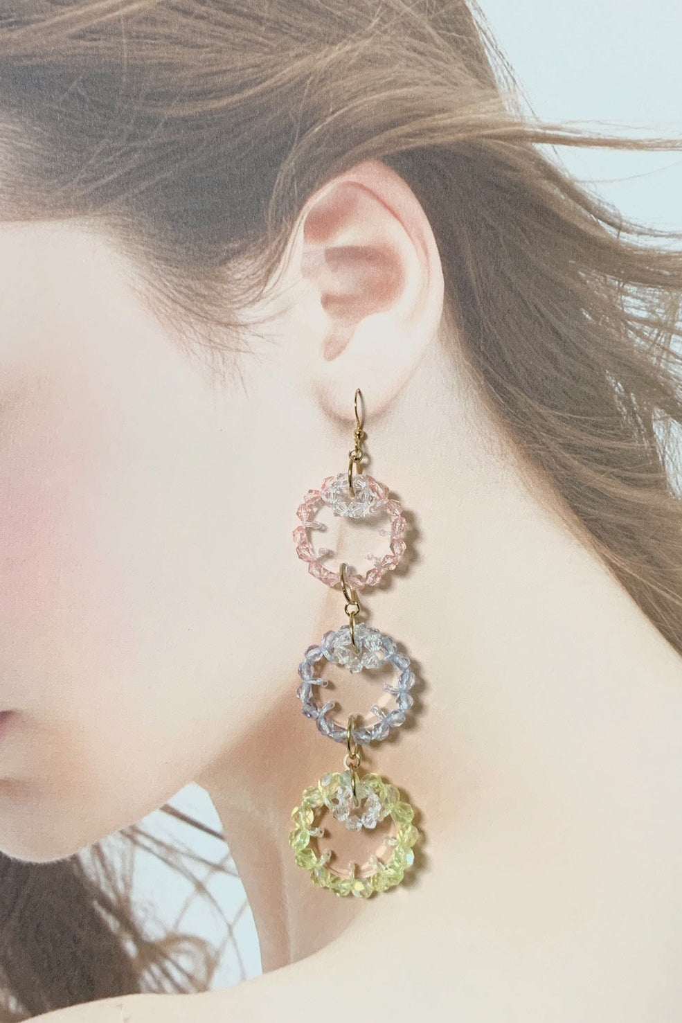 クリアフラワーサークルピアス・イヤリング